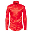 Men's Black Satin Luxury Dress Shirts